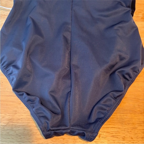 Miraclesuit One Piece Swimsuit 10 Navy Madero Sweetheart Sheer Wide Strap Resort - Picture 2 of 12